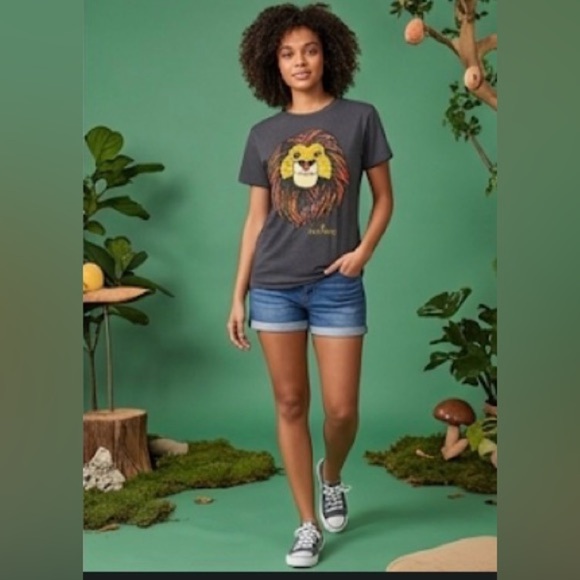 Disney Tops - Disney The Lion King Charcoal Tee with Yellow and Orange Accents
